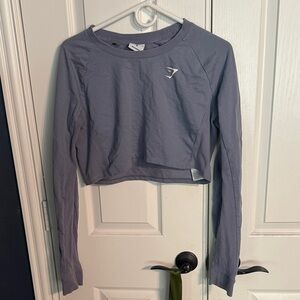 Women's Long Sleeve Crop Top - Light Purple